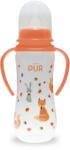PUR BABY Biberon cu desen si manere, piersica, +6 luni, 250ml, PUR