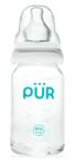 PUR BABY Biberon din sticla rezistenta la soc termic, 130ml, PUR