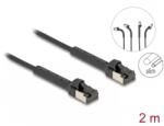 Delock Cablu de retea Slim RJ45 Cat. 6A U/FTP unghi/unghi Negru 2m, Delock 80935 (80935)