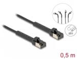 Delock Cablu de retea Slim RJ45 Cat. 6A U/FTP unghi/unghi Negru 0.5m, Delock 80933 (80933)
