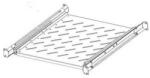 Legrand Rackszekrény polc - 1U-19", 4 ponton rögzíthető, kihúzható, 625mm (800 mély szekrényekhez), max: 50 kg, Fekete) (E4S1U62SS) - pixel