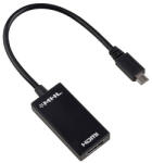  Преходник No brand, MHL (micro USB) към HDMI, 15см, Черен - 18223 (18223)