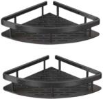  Sarokpolc Készlet - 2 db Alumínium Polc - 21x29x5 cm - Fekete (MG-017)