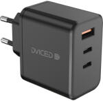 Dviced - Hálózati töltő 140W GaN - 2xUSB-C + 1x USB-A LED- fekete (DV221014)