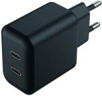 2GO 797386 2x USB-C Hálózati töltő - Fekete (3000mAh) (797386) (797386)