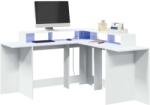 vidaXL Sarok Íróasztal LED - Fehér - 152x152 cm (3309456)