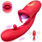 SuperLove Triple Stimulation Licking Tongue & Flapping G-Spot Vibrator Red Vibrator