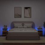 vidaXL Antik Fa LED-es Éjjeliszekrény - 2 db - 35x39x55cm (857655)