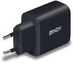 Lindy 73426 USB Type-C Gan Hálózati Töltő - 65W, Fekete