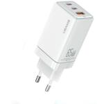 USAMS Sandru 2X USB-C / USB-A Hálózati Töltő - 65W, Fehér (CC180TC02)