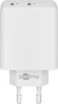 Goobay 61758 2X USB-C Hálózati Töltő - 36W, Fehér