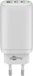 Goobay 65408 PD GAN USB-A / 2X USB-C Hálózati Töltő - 65W, Fehér