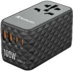 Verbatim Uta-06 Gan Iii 2X USB-A / 2X USB-C Hálózati Töltő - 100W, Fekete