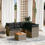 vidaXL 6 részes szürke polyrattan kerti ülőgarnitúra párnákkal (3255969)
