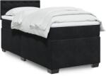 vidaXL fekete bársony rugós ágy matraccal 100 x 200 cm (3286248)