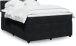 vidaXL fekete bársony rugós ágy matraccal 160x200 cm (3290090)