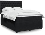 vidaXL fekete bársony rugós ágy matraccal 160x200 cm (3292390)