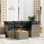 vidaXL 5 részes szürke polyrattan kerti ülőgarnitúra párnákkal (3223624)