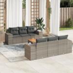 vidaXL 7 részes szürke polyrattan kerti ülőgarnitúra párnákkal (3225339)