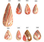  Cabochon din Rodocrozit Mineral Natural - Picatura - 23-57 x 11-23 x 4-5 mm - 1 Buc