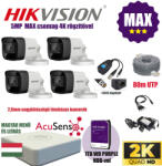  Hikvision 5Mp MAX Szereld Magad Csomag 4 kamerával és RJ45 balunnal