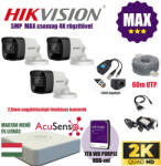  Hikvision 5Mp MAX Szereld Magad Csomag 3 kamerával és RJ45 balunnal