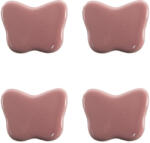 Clayre & Eef Set 4 butoni mobilier ceramica roz Fluturasi 4x3 cm (65299)
