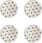 Clayre & Eef Set 4 butoni mobilier ceramica bej neagra Stelute 4x3/6 cm (65291)