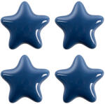 Clayre & Eef Set 4 butoni mobilier ceramica albastra Stelute 4x3/6 cm (65297)