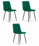  Scaun Bucatarie Si Dining KARA Catifea Verde Inchis x 3 Buc