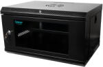 Spacer CABINET 19" SPACER 6U 500x400mm, fixare pe perete, Flatpack (dezasamblat), Black, usa sticla cu blocare, panouri detasabile, otel 1mm, sarcina maxima 25Kg, "SPCW-6U-400-BK-02 (SPCW-6U-400-BK-02)