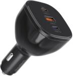 Choetech TC0024 autós töltő 160W 2x USB-C PD 3.1 1x USB-A - fekete - smartdiszkont