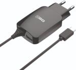2GO USB-A/USB-C Hálózati Töltő - 12W, Fekete