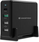 Conceptronic Ozul01B Hálózati USB-C / USB-A Töltő - 65W, Fekete (OZUL01B)