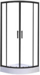 Leziter Spirit Clear 80x80x194 cm-es íves zuhanykabin, erősített akril zuhanytálcával fekete (SC80SB_AKI80ZT) - geminiduo