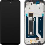 Motorola Moto G34 Előlap Keret+LCD Kijelző+Érintőpanel, Fekete (5D68C23723) Gyári, Service Pack