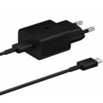 Samsung EP-T1510XBEGEU USB Type-C hálózati töltőadapter + Type-C To Type-C adatkábel, töltőkábel, fekete, gyári (15W, 2A, Type-C)