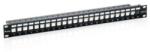 EQUIP Keystone Patch Panel - 769124 (24 port, Cat6, 1U, árnyékolt, fekete) (769124)