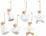 Decorer Set 12 ornamente brad Craciun sticla transparenta 4x6 cm (A80.20.91)