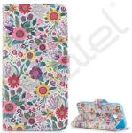 Silverline Tok álló, bőr hatású (FLIP, oldalra nyíló, asztali tartó, színes virág) FEHÉR - extratelgsm - 5 499 Ft