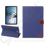 Silverline Tok álló, bőr hatású (FLIP, oldalra nyíló, asztali tartó, textil bevonat) SÖTÉTKÉK