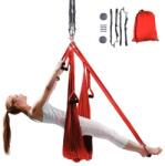 inSPORTline Curele aero yoga în SPORTline Hemmok roșu cu suporturi și frânghii