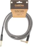 Cascha Professional Line Guitar Cable, Angled, Tweed Black, 3 m