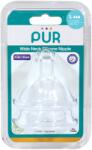 PUR BABY Set 2 tetine silicon pentru biberon cu gura larga marime L, +6 luni, PUR