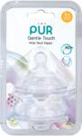 PUR BABY Set 2 tetine silicon Gentle Touch, marime S, 0-3 luni, PUR