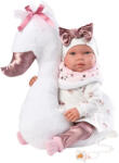 Llorens Tina újszülött baba hattyú alakú párnával (44 cm) (L84456)