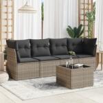 vidaXL 5 részes szürke polyrattan kerti ülőgarnitúra párnákkal (3217240)