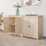 vidaXL 2 db tömör fenyőfa tálalószekrény 70 x 35 x 80 cm (3114064)