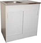 Oper-line Komplett mosogatós szekrény 80x50cm tolóajtós, fehér, egymedencés tállal (AB326266) (214004-1)