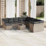 vidaXL 12 részes szürke polyrattan kerti ülőgarnitúra párnákkal (3218620)